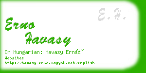 erno havasy business card